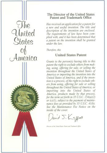 Patent Certificate USA